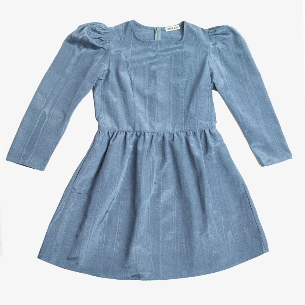NWT Batsheva square neck mini prairie dress windsor blue size 6